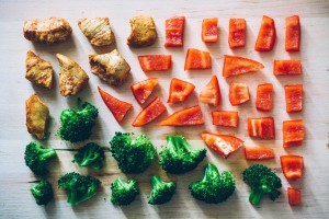 Frisches Gemüse und Fleisch